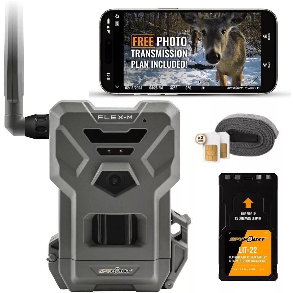 Spypoint FLEX-M Cellular Trail Camera Value Bundle with Battery Pack and 32GB MicroSD Card