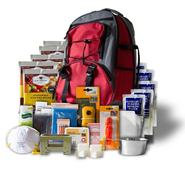 Wise 5-Day Emergency Survival Kit Backpack for One Person 32 Servings Red