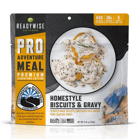 ReadyWise Outdoor ProMeal Homestyle Biscuits and Gravy with Sausage Single Serving Pouch