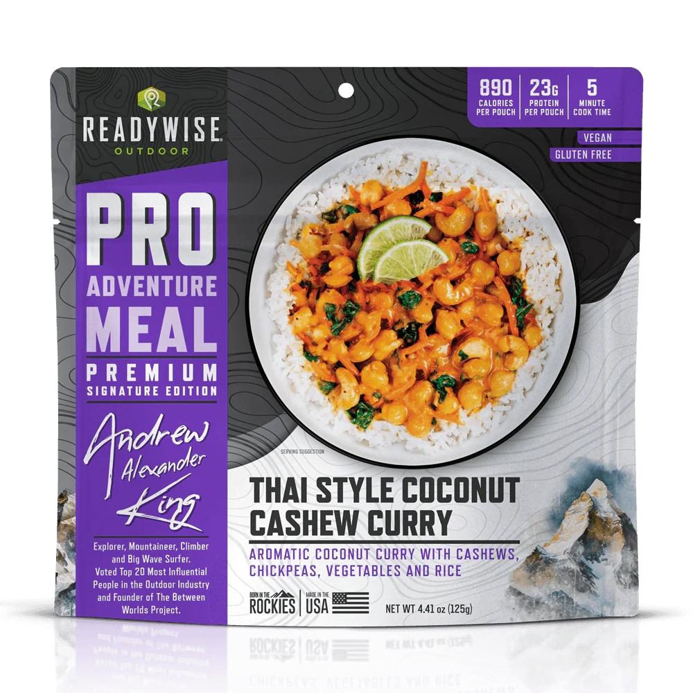 ReadyWise Outdoor Pro Meal Thai Coconut Cashew Curry with Chickpeas Single Pouch
