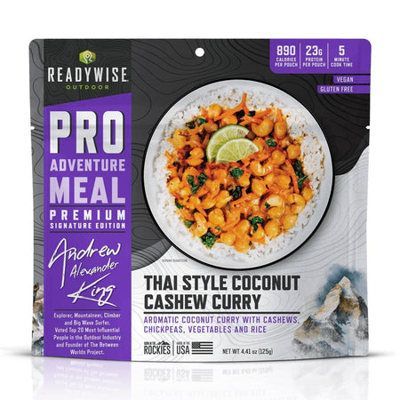 ReadyWise Outdoor Pro Meal Thai Coconut Cashew Curry with Chickpeas Single Pouch