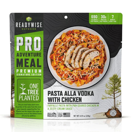 ReadyWise Outdoor Pro Meal Farfalle Alla Vodka with Chicken Single Serve Pouch
