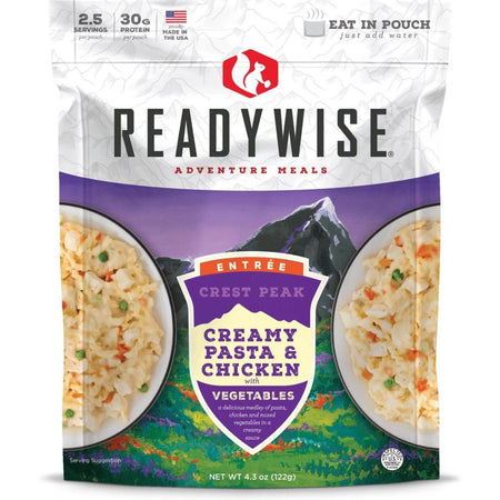 Readywise Crest Peak Creamy Pasta & Chicken Freeze-Dried Meal Pouch 4.3 oz