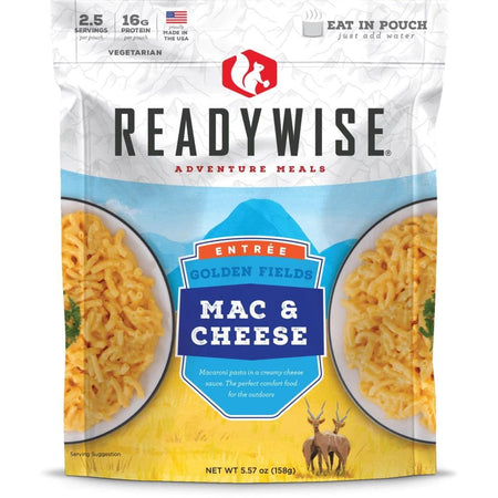 Readywise Golden Fields Mac & Cheese Pouch 5.57 oz 2.5 Servings Resealable