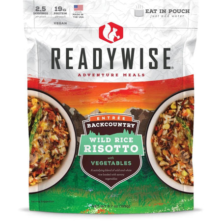 Readywise Backcountry Wild Rice Risotto with Vegetables 6.7oz Resealable Pouch