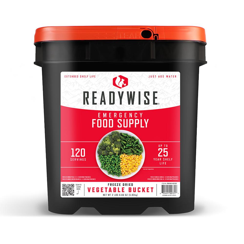 Readywise Freeze Dried Vegetable Bucket - 120 Servings