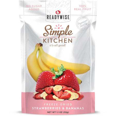 Readywise Simple Kitchen Freeze Dried Strawberries and Bananas Snack