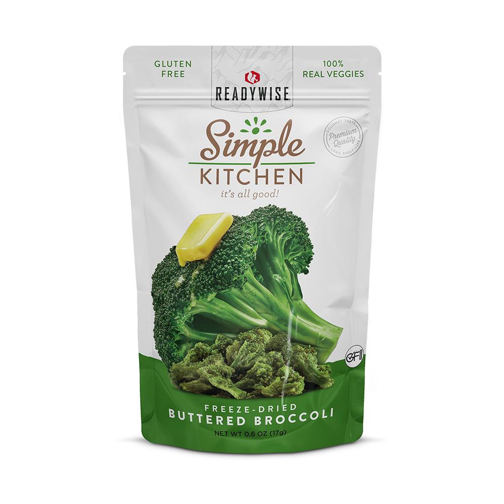 Readywise Simple Kitchen Freeze-Dried Buttered Broccoli Single Serving Pouch