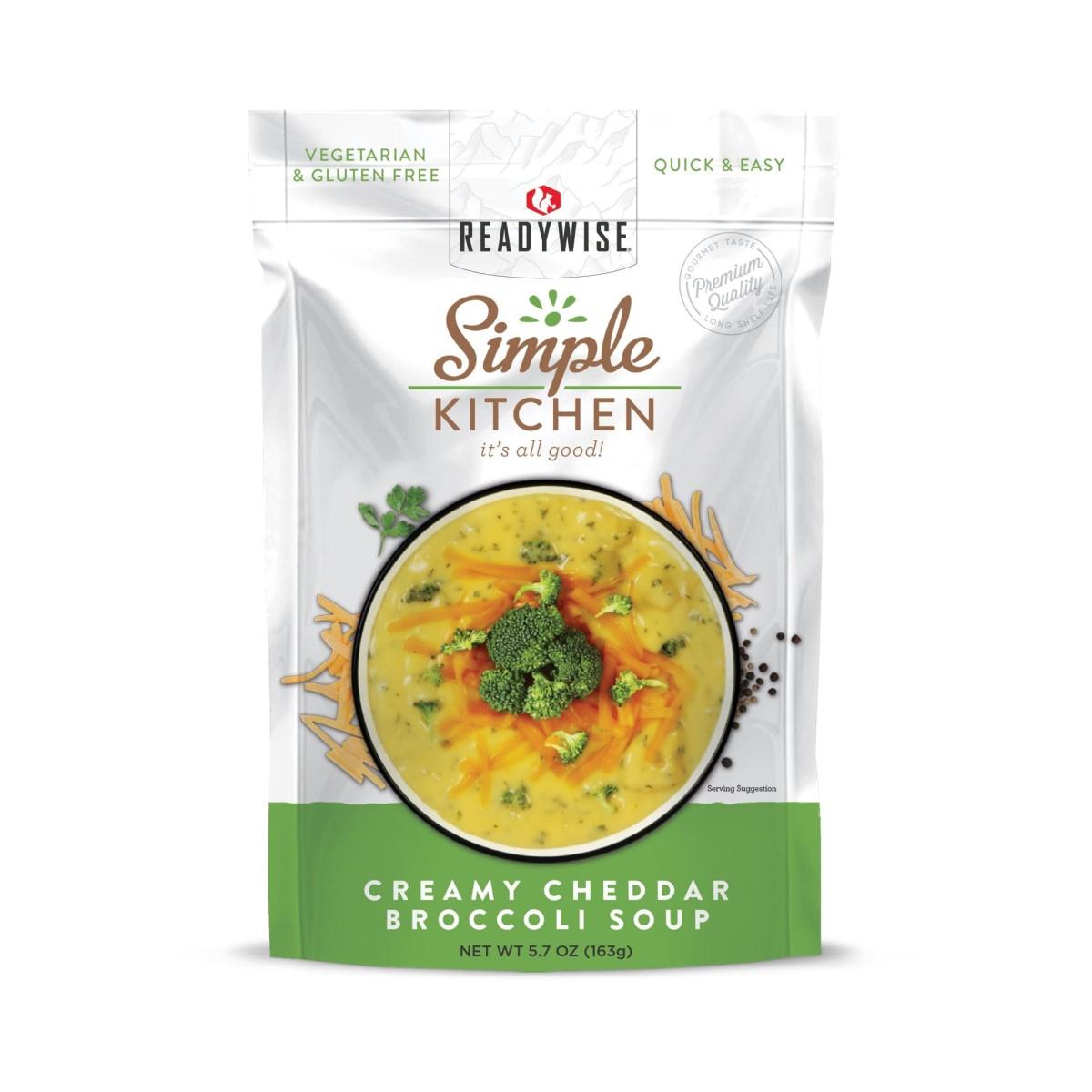 Readywise Simple Kitchen Creamy Cheddar Broccoli Soup 4-Serving Pouch 5.7 oz