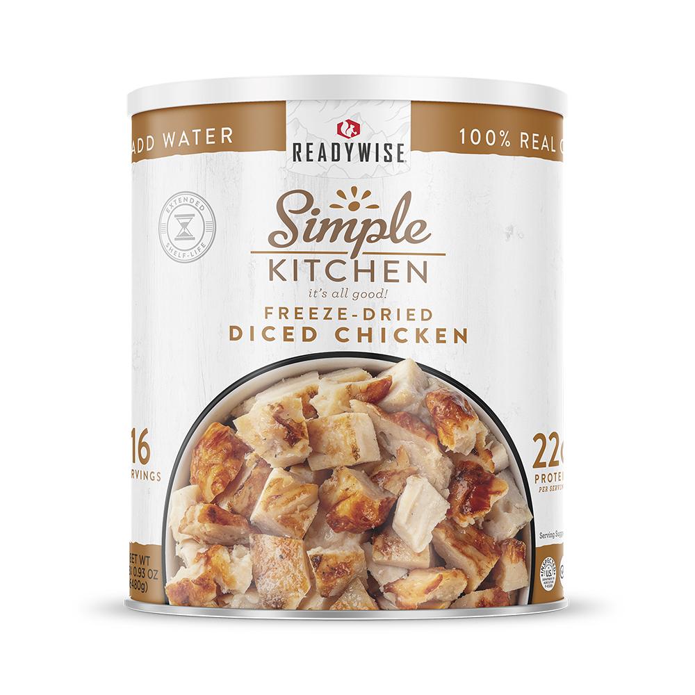 Readywise Simple Kitchen Freeze Dried Diced Chicken 16 Servings