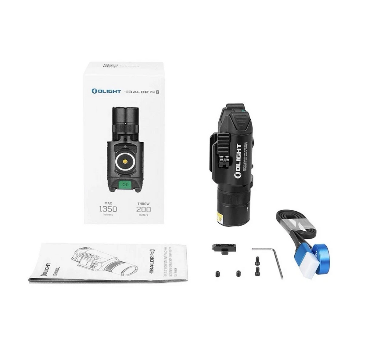 Olight Baldr S Black Anodized Rail Mount Light Green Laser Combo 800 Lumens