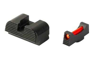 Zaffiri Precision Fiber Optic Sight Set for Glock, Red Fiber Optic Front, Black Serrated Rear, Standard Height HD.Sights