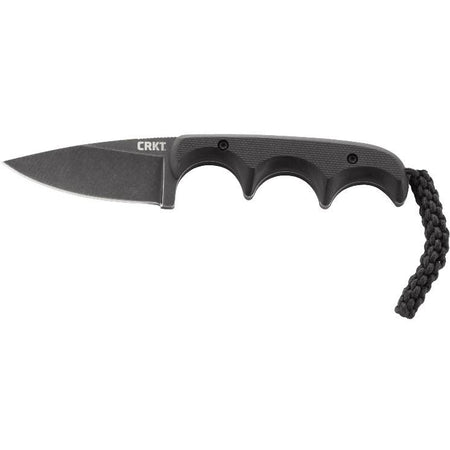 CRKT Minimalist Black Fixed Blade Neck Knife 2-1/8" Drop Point Black