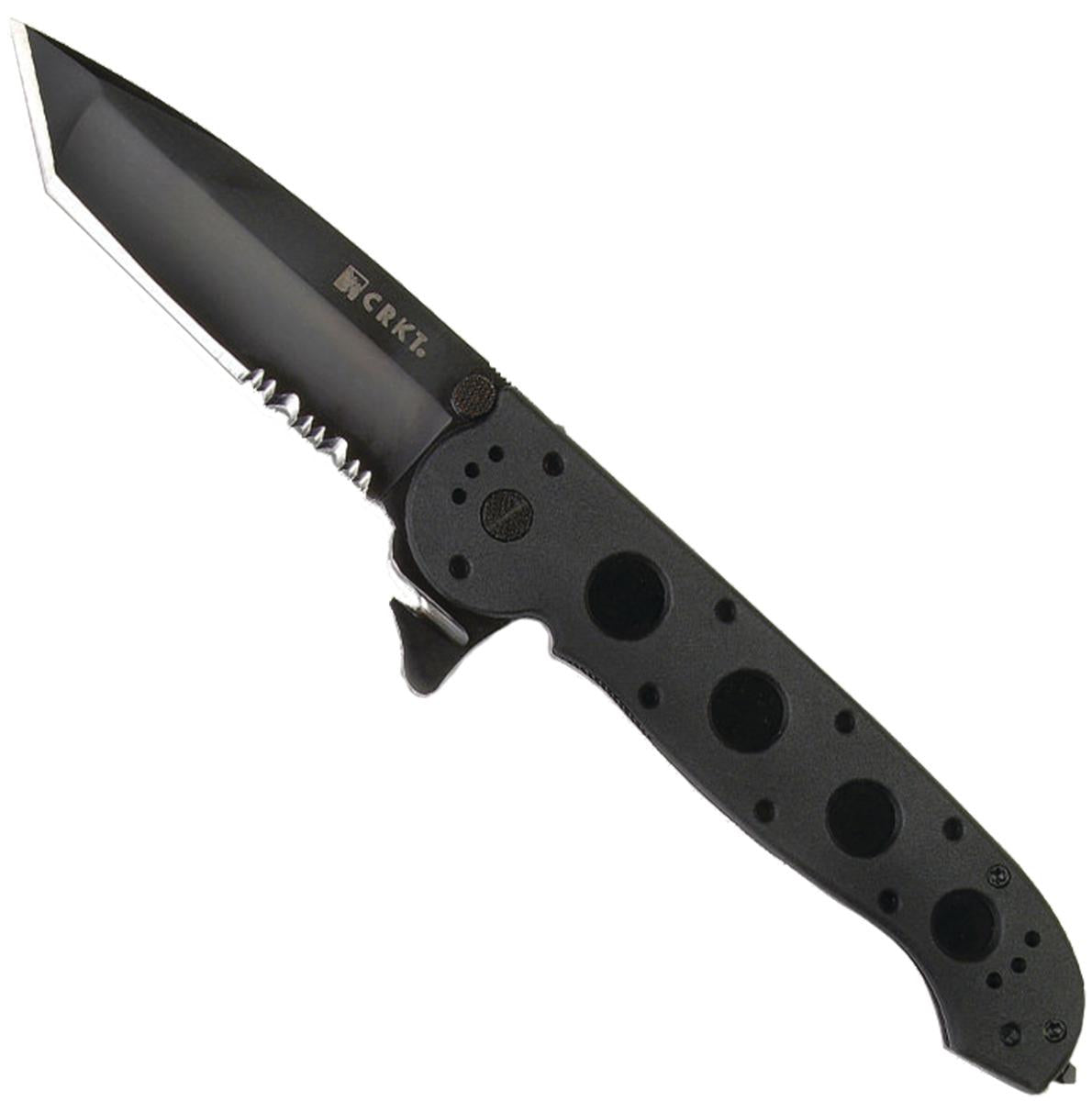 CRKT M16-14ZLEK Tanto Flipper Folding Knife 3.75-Inch Black Serrated Blade