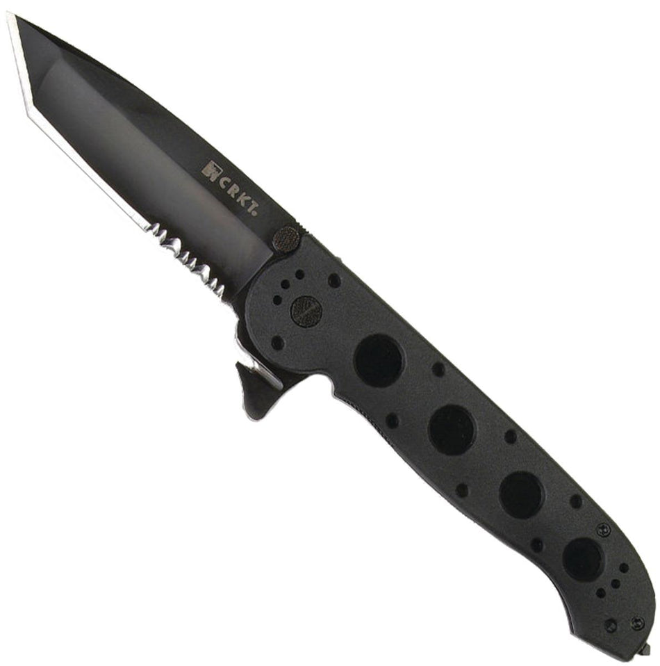 CRKT M16-14ZLEK Tanto Flipper Folding Knife 3.75-Inch Black Serrated Blade