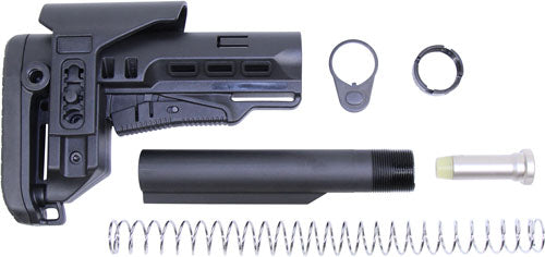 Guntec Multi-Cal Collapsible Stock Set with Adjustable Cheek Riser Black