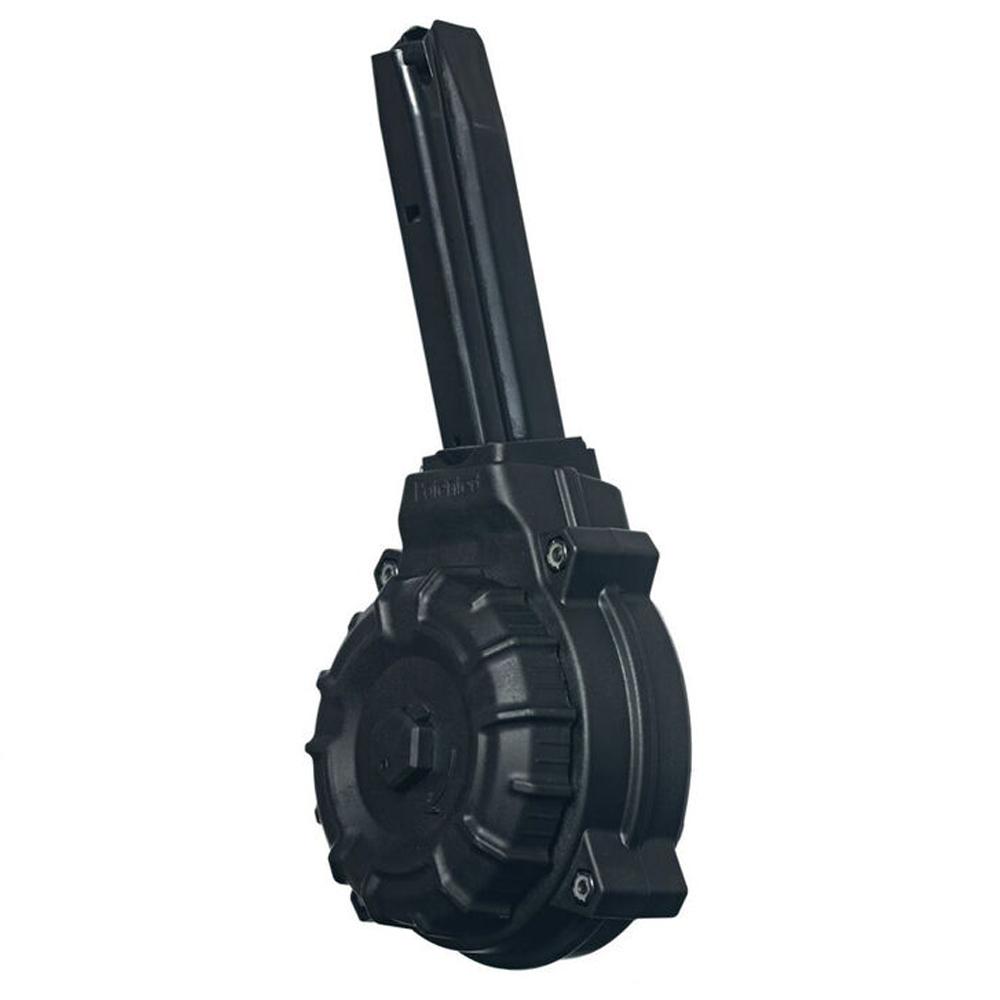 ProMag Ruger P Series 9mm 50-Round Drum Handgun Magazine Black Polymer