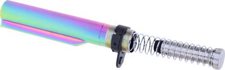 Guntec AR15 Mil-Spec Buffer Tube with Buffer and Spring Rainbow PVD