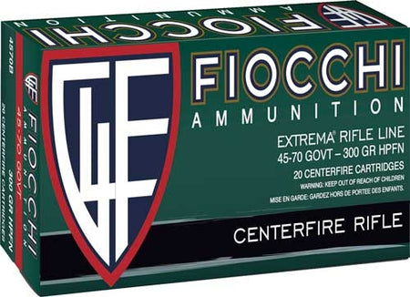 Fiocchi 4570B Field Dynamics Hollow Point Flat Nose  300 Grain .45-70 Government