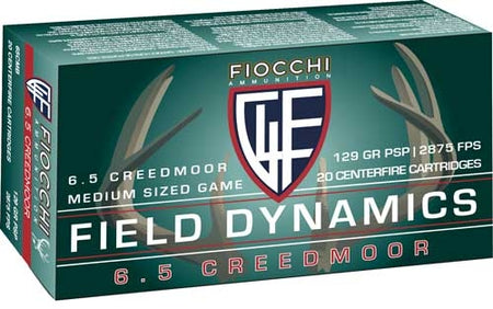 Fiocchi 65CMB Field Dynamics Pointed Soft Point PSP 129 Grain 6.5mm Creedmoor
