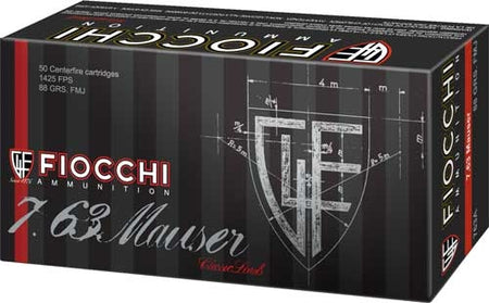 Fiocchi 763A Heritage Full Metal Jacket FMJ 88 Grain 7.63×25mm Mauser
