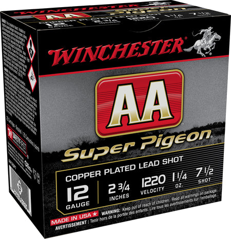 Winchester Ammo AA12SP7 AA Super Pigeon 12 Gauge 2.75" 1-1/4oz 7.5 Shot