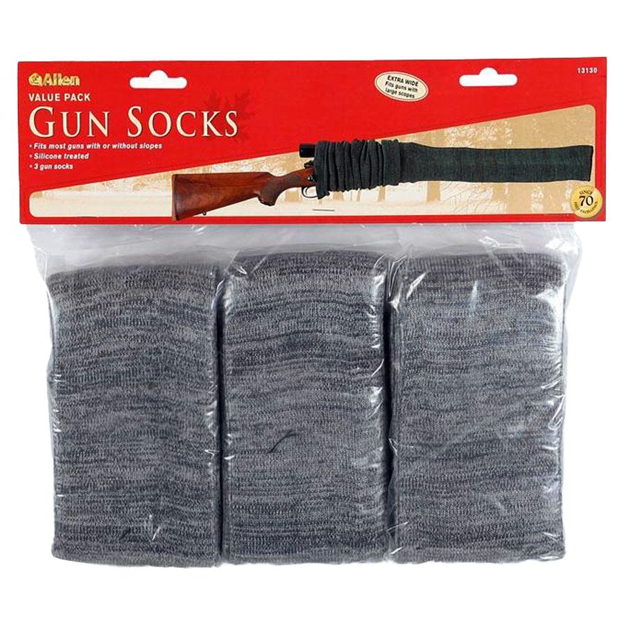 Allen Knit Shotgun Scoped Gun Sock 52 Inch Gray 3-Pack