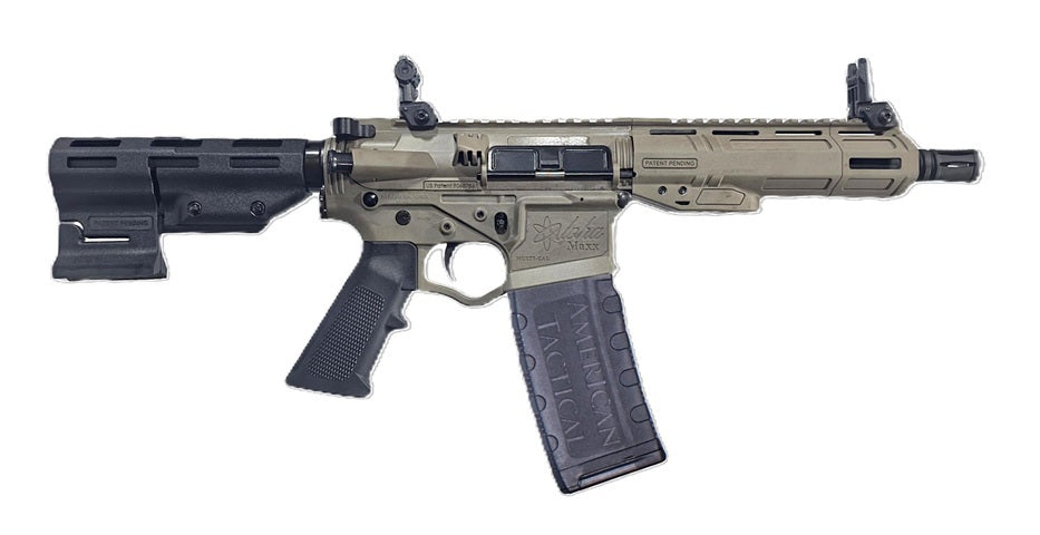 ATI ATIGAX5567MLCFDE30 Alpha Maxx 5.56 NATO 30+1 7.50" Black Threaded Barrel, Flat Dark Earth Receiver w/Picatinny Rail, M-LOK Handguard, Black Polymer Brace, A2 Grip