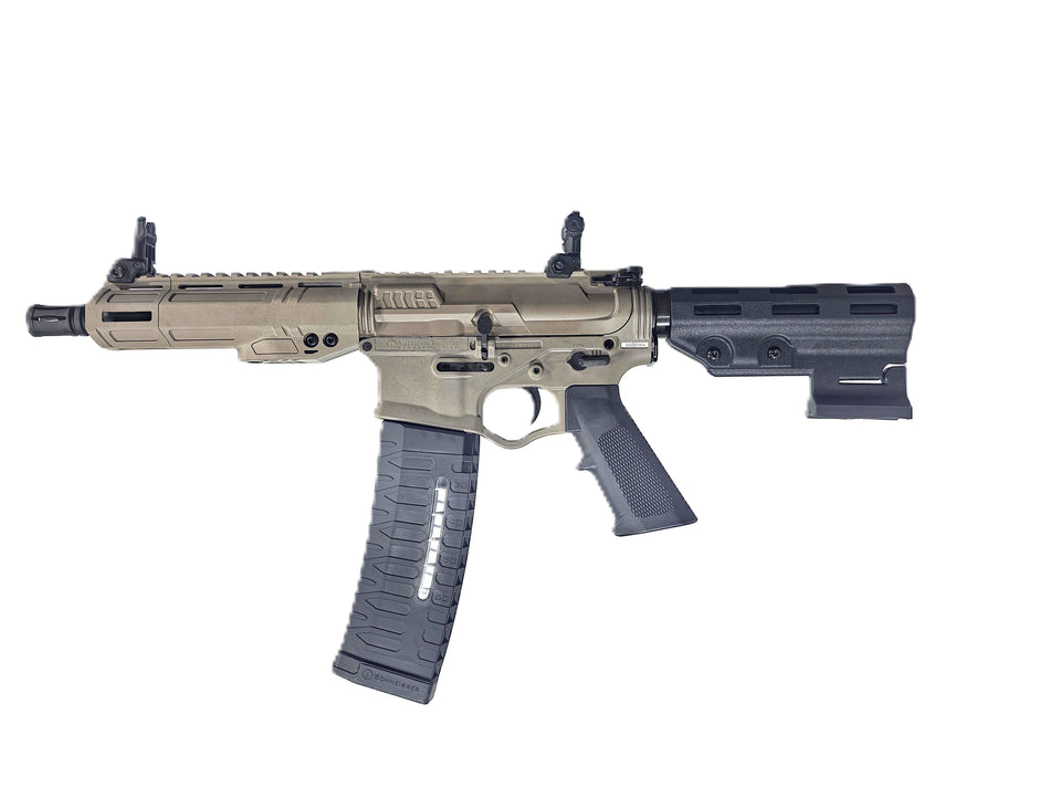 ATI ATIGAX5567MLCFDE Alpha Maxx 5.56x45mm 60+1 7.50" Black Threaded Barrel, Flat Dark Earth Receiver w/Picatinny Rail, M-LOK Handguard, Black Rear Brace & Polymer Grip