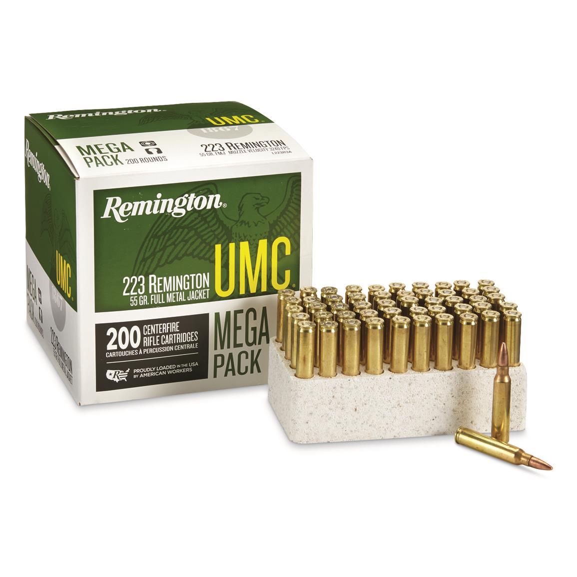 Remington 23683 UMC Mega Pack Full Metal Jacket FMJ 55 Grain .223 Remington