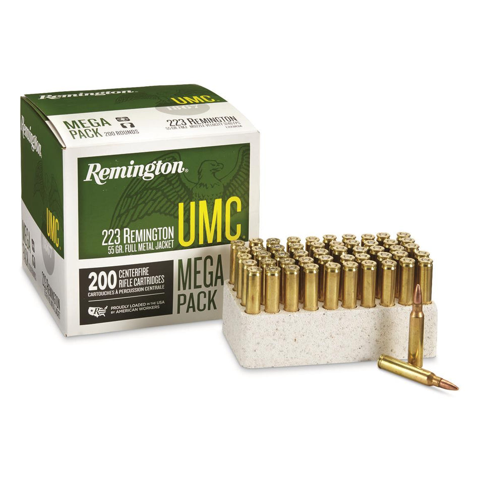 Remington 23683 UMC Mega Pack Full Metal Jacket FMJ 55 Grain .223 Remington