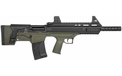 ATI ATIG12BDG Bulldog 12 Gauge Semi-Auto 3" 5+1 18.50" Black Steel Barrel, Black Aluminum Receiver, Picatinny Rail, Green Fixed Bullpup Stoc & Grip