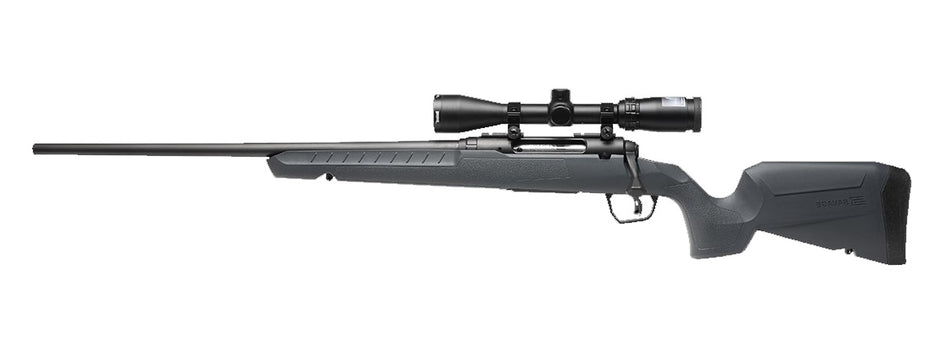 Savage Arms 32251 Axis 2 XP Combo Compact 243 Win 4+1 20" Matte Black Heavy Sporter Barrel & Drilled & Tapped Carbon Steel Receiver, Fixed Matte Gray Synthetic Stock, Left Hand, Boresighted 3-9x40mm