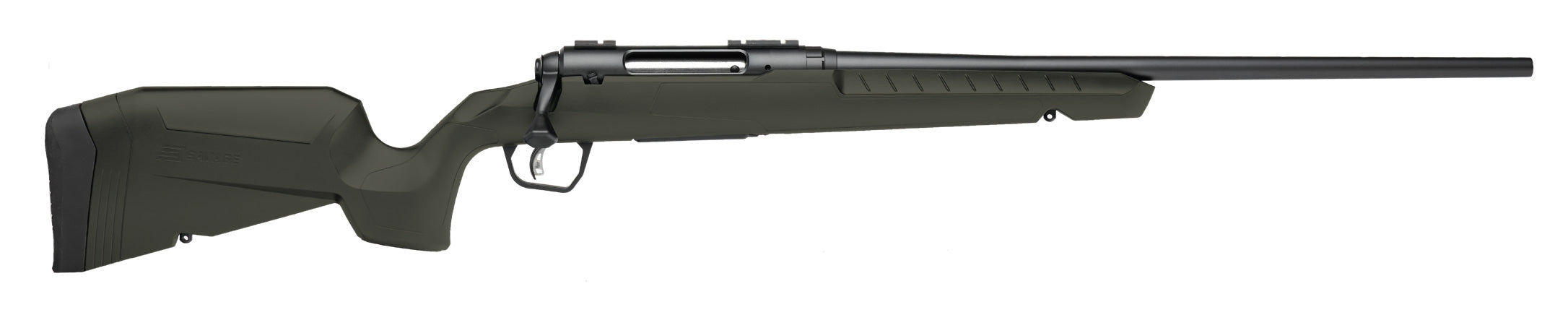 Savage Arms 32041 Axis 2 7mm-08 Rem 4+1 22" Matte Black Sporter Barrel, Matte Black Drilled & Tapped Steel Receiver, Fixed Green Synthetic Stock, Right Hand