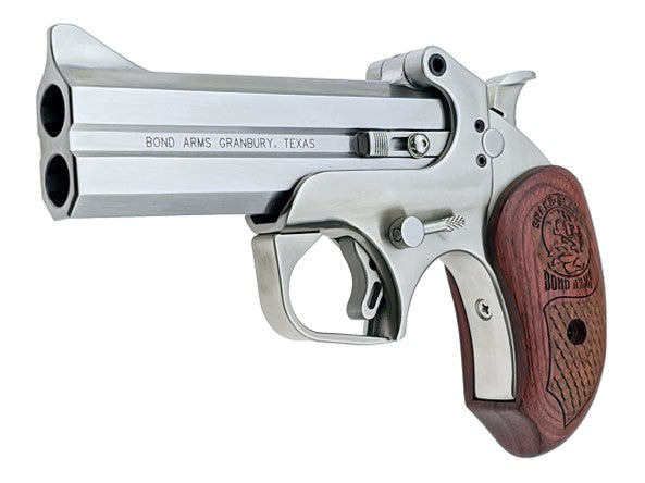 Bond Arms BASS4 Snakeslayer IV 45 Colt (LC) 2rd 4.25" Barrel, Stainless Metal Finish, Blade Front/Fixed Rear Sights, Automatic Extractors & Rebounding Hammer, Extended Rosewood Grip, Manual Safety