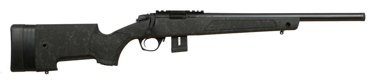 Bergara Rifles BMR011 BMR-X 17 HMR 10+1 18" Blued Heavy Threaded Barrel, Blued Picatinny Rail Receiver, Adj LOP Green w/Black Webbing Synthetic Stock