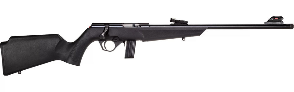 Rossi RB22L1611 RB22 Compact 22 LR 10+1, 16" Matte Black Button Rifled Free Floating Steel Barrel, Matte Black Stainless Steel Receiver, Black Monte Carlo Stock, Right Hand