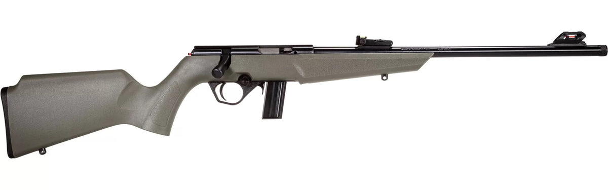 Rossi RB22 Compact 22 LR 10+1, 16" Matte Black Button Rifled Free Floating Steel Barrel, Matte Black Stainless Steel Receiver, OD Green Monte Carlo Stock, Right Hand