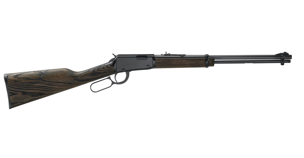 Henry H001GG22 Garden Gun 22 S/L/LR 15/17/21+1 18.50" Blued Round Barrel, Black Aluminum Grooved Receiver, Black Ash Straight Grip Wood Stock