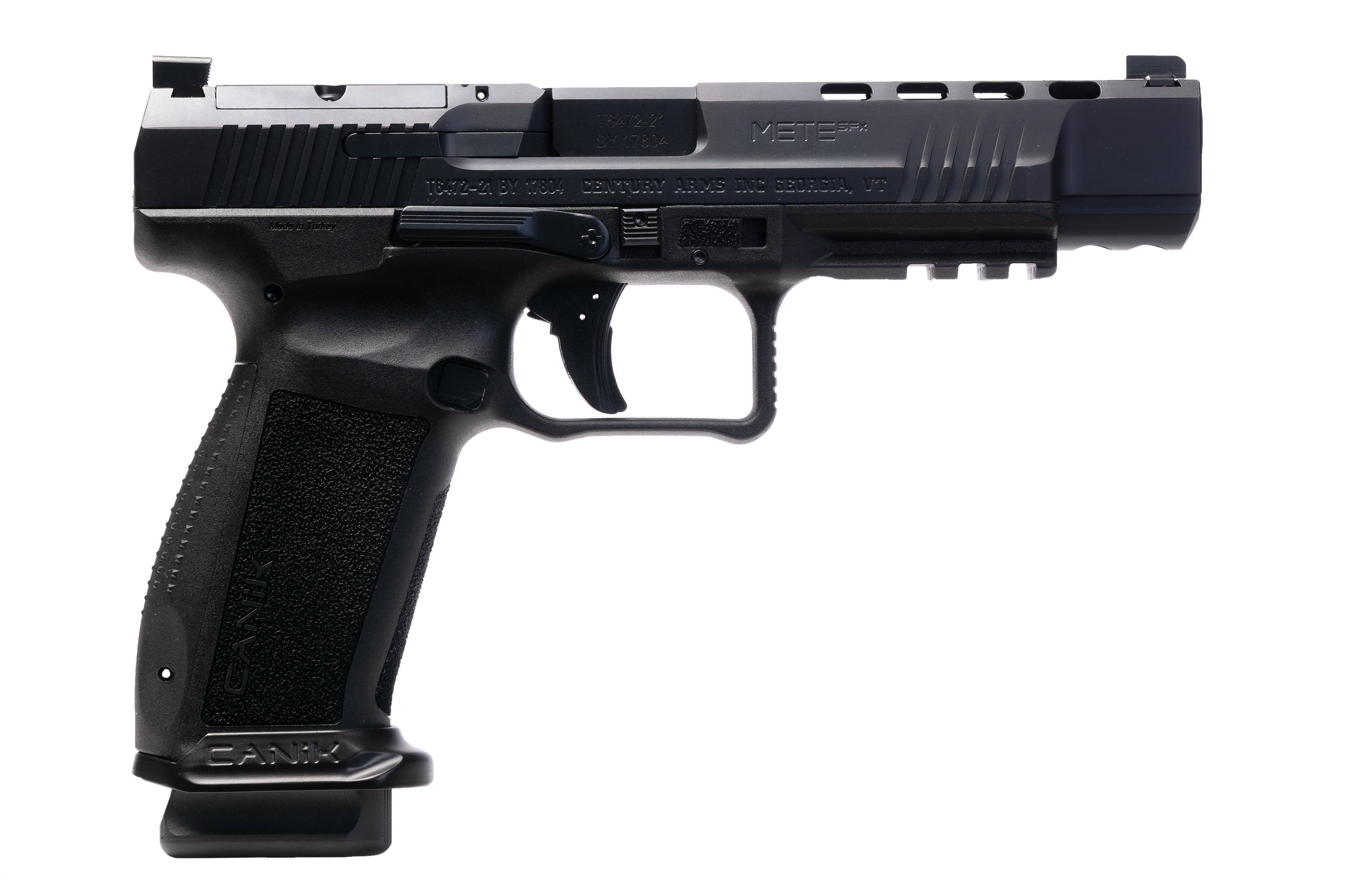 Canik HG6594N Mete SFx 9mm Luger 5.20" 20+1,18+1 Overall Black Finish with Serrated Nitride Steel with Optic Cut Slide, Interchangeable Backstrap Grip & Picatinny Rail