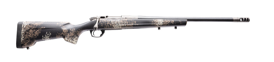 Bergara Rifles BPR38-22CM Premier Cima Pro 22 Creedmoor 5+1 20" Carbon Fiber CURE Threaded Barrel, Titanium Cerakote Stainless Steel Drilled & Tapped Receiver, Fixed Carbon Fiber w/Brown & Tan Sponge