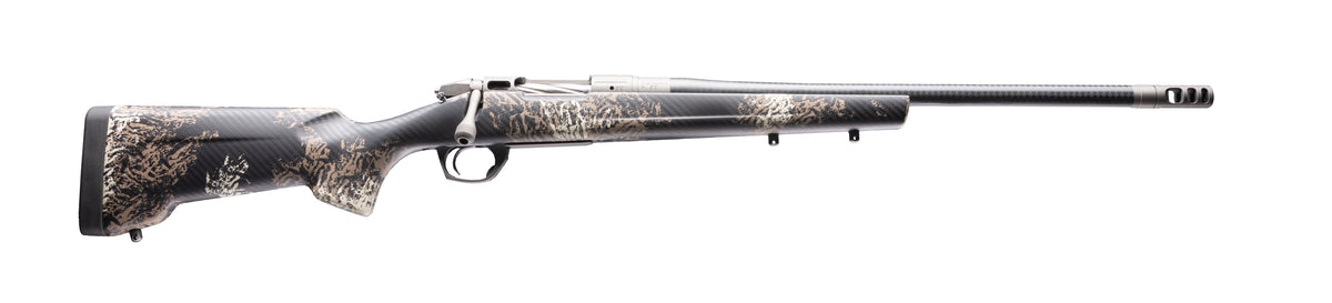 Bergara Rifles BPR38-300WM Premier Cima Pro 300 Win Mag 3+1 Carbon Fiber CURE Threaded Barrel, Titanium Cerakote Stainless Steel Drilled & Tapped Receiver, Fixed Carbon Fiber w/Brown & Tan Sponge Acce