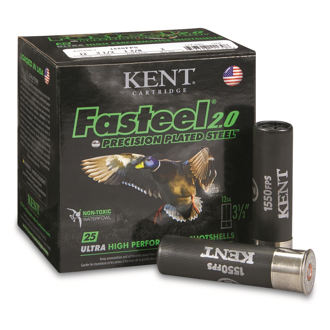 Kent Fasteel 2.0 12 Gauge 3.5" 1 3/8 oz #2 Shot Shells