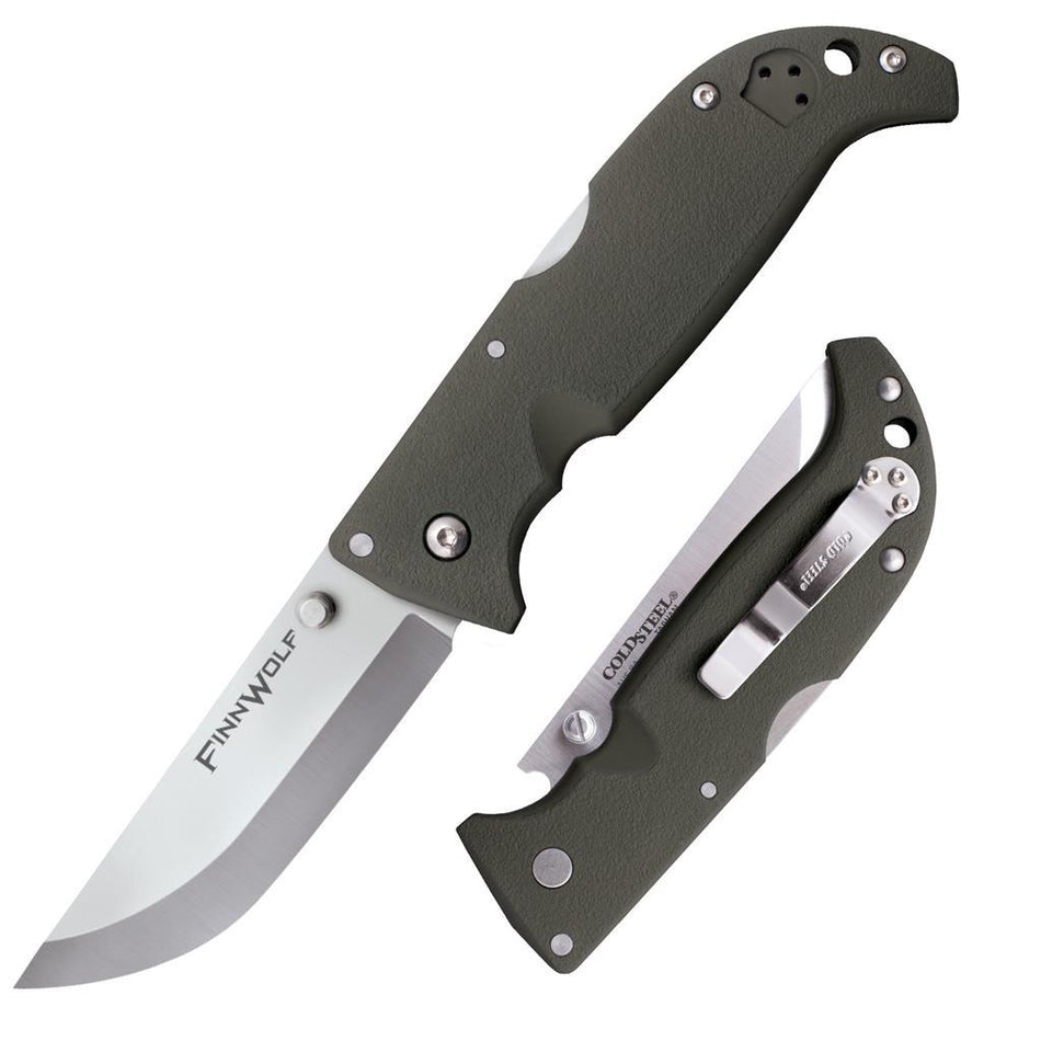 Cold Steel Finn Wolf Tri-Ad Lockback Folding Knife 3-1/2" Blade OD Green