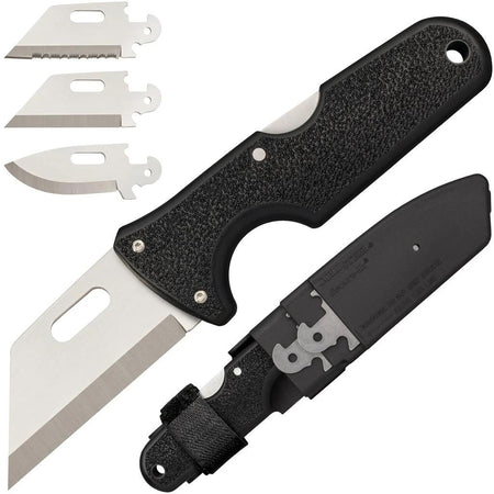 Cold Steel Click-N-Cut Exchangeable Blade Folding Knife 2.5" Blade Black Handle Satin