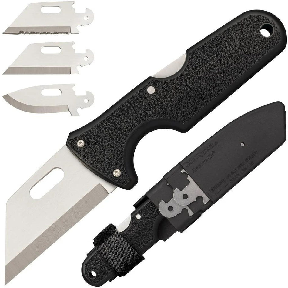 Cold Steel Click-N-Cut Exchangeable Blade Folding Knife 2.5" Blade Black Handle Satin