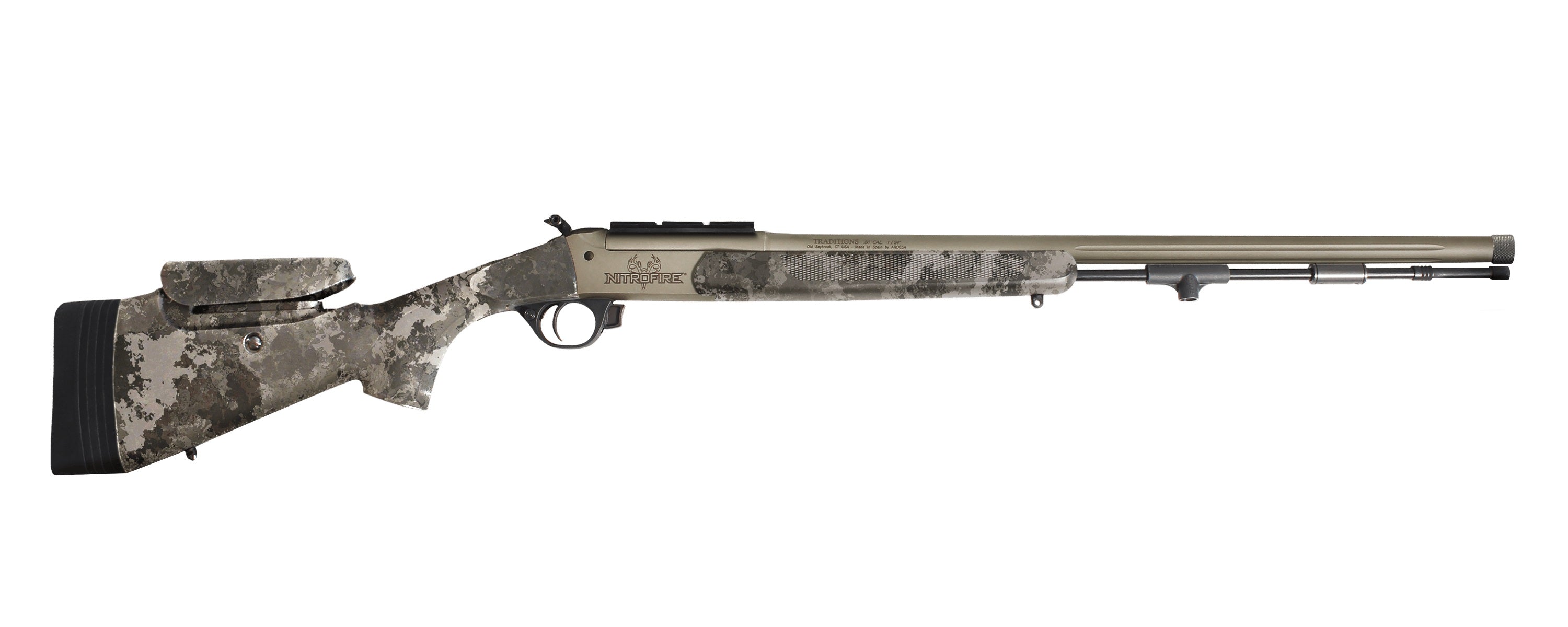 Traditions NitroFire Pro .50 Cal 209 Primer 26" Fluted/Threaded VAPR Twist Barrel - Tungsten Cerakote, Veil Alpine Adj Cheek Piece Synthetic Stock