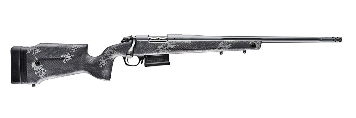 Bergara Rifles B14S7515 B-14 Crest 25 Creedmoor 5+1 20" Sniper Gray Cerakote Fluted Threaded Barrel & Steel Drilled & Tapped Receiver, Fixed Carbon Fiber w/Black & Gray Sponge Accents Stock, Right Han