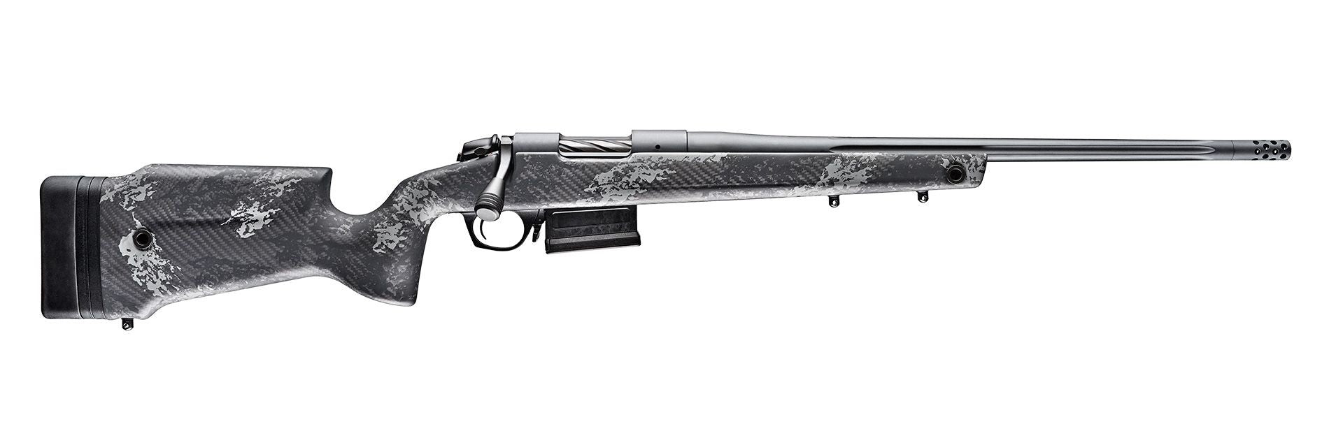 Bergara Rifles B14S7515 B-14 Crest 25 Creedmoor 5+1 20" Sniper Gray Cerakote Fluted Threaded Barrel & Steel Drilled & Tapped Receiver, Fixed Carbon Fiber w/Black & Gray Sponge Accents Stock, Right Han