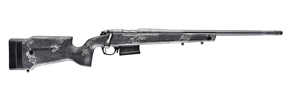 Bergara Rifles B14S7515 B-14 Crest 25 Creedmoor 5+1 20" Sniper Gray Cerakote Fluted Threaded Barrel & Steel Drilled & Tapped Receiver, Fixed Carbon Fiber w/Black & Gray Sponge Accents Stock, Right Han